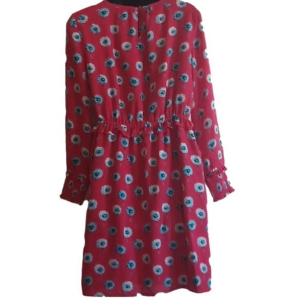 J . Crew floral dress size 2.Red with Blue and off white flowers. Beautiful. - Picture 6 of 15